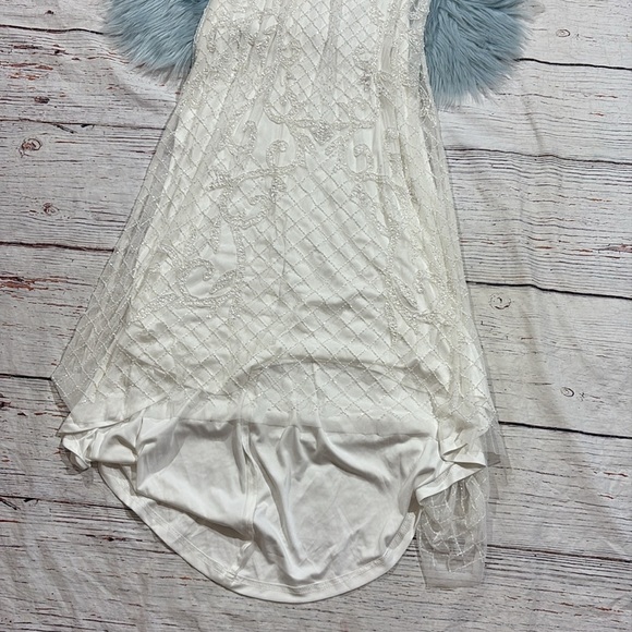 Lulu's Cherished Vow White Beaded Backless Mermaid Maxi Wedding Dress - Picture 9 of 10